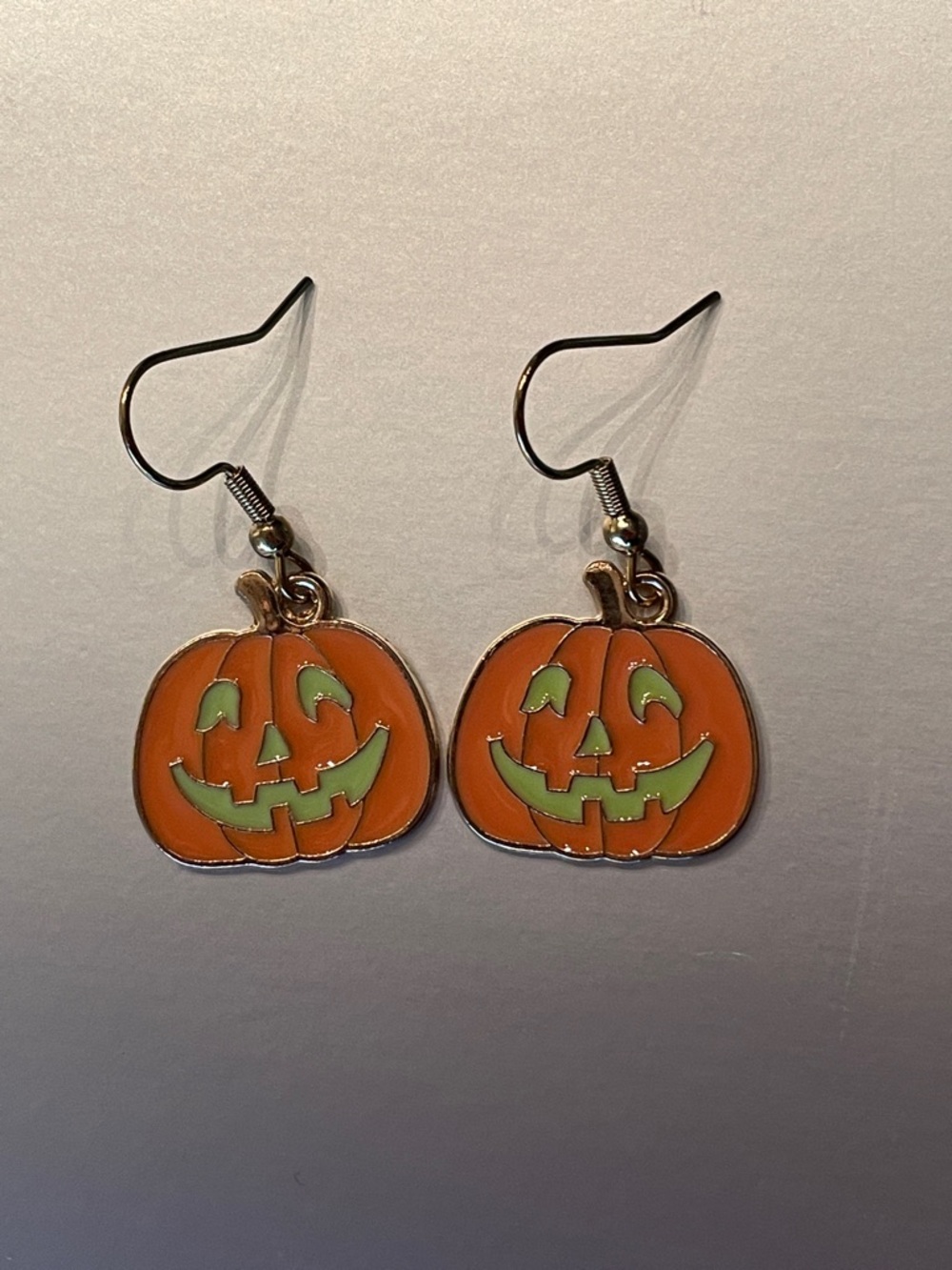 Halloween Jack-O'-Lantern Pumpkin Dangle Earrings - Orange
